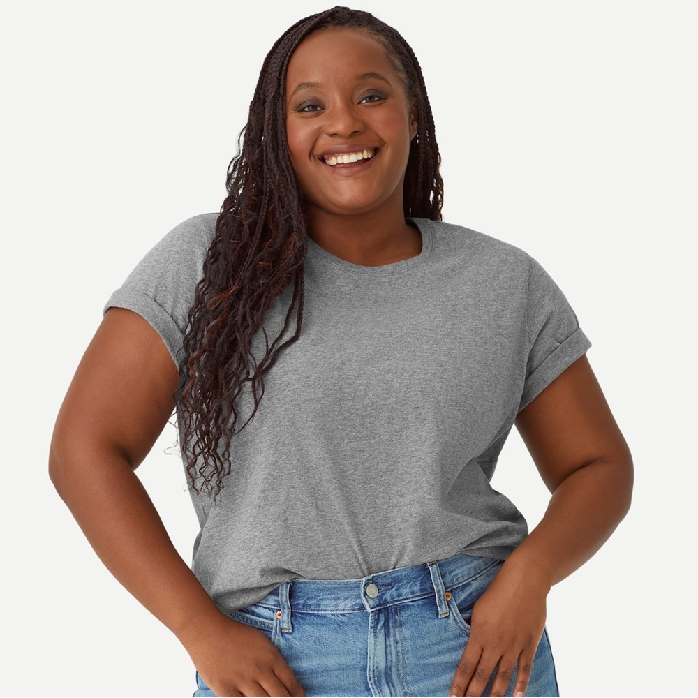 Brand New Bombas Women's Pima Cotton Crew Neck T-Shirt, size S/small in grey